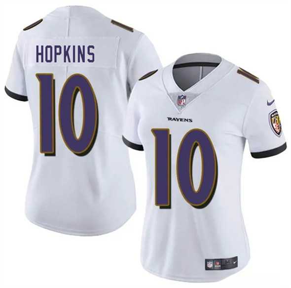 Women%27s Baltimore Ravens #10 DeAndre Hopkins White 2025 Vapor Jersey Dzhi->philadelphia eagles->NFL Jersey